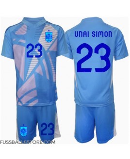 Günstige Spanien Unai Simon #23 Torwart Heimtrikotsatz Kinder EM 2024 Kurzarm (+ Kurze Hosen)